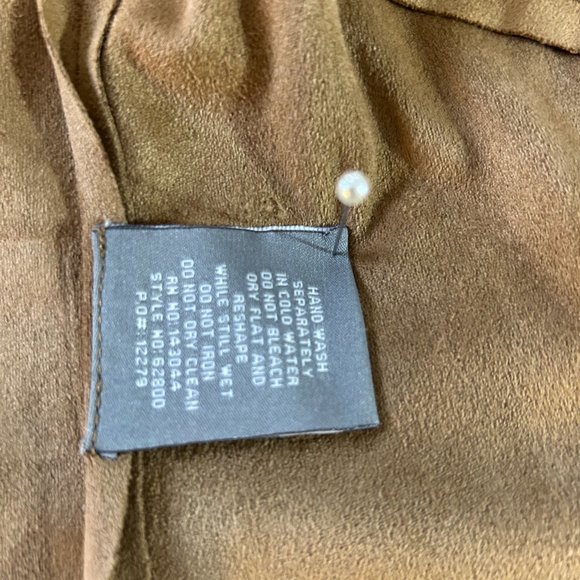 Lightweight, suede-like, beige jacket w/flared bottom, Size Small - Picture 11 of 12